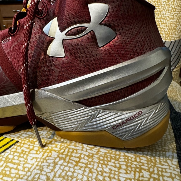 Under Armour Curry 2 Retro Basketball Shoes (Domaine Red Silver Gum) Men 11.5 - Picture 8 of 16